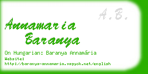 annamaria baranya business card